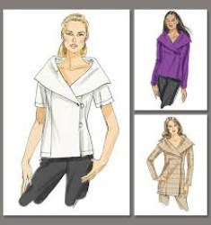 8770 EZ VOG 2 BREASTED SHAWL COLLAR TOP TUNIC PATTERN 8-16 A-D